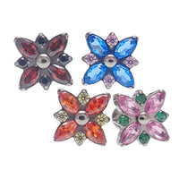 Flower Bloom CZ Flatback 18g, 16g, 14g - Body Clickers Body Jewelry