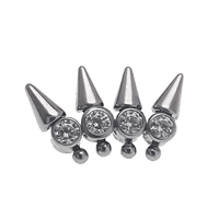 Spike CZ Crown Titanium Flatback Piercing - 18g, 16g, 14g - Body Clickers Body Jewelry