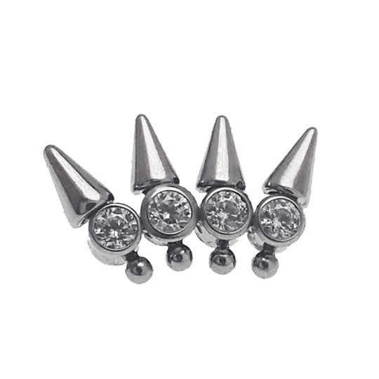 Spike CZ Crown Titanium Flatback Piercing - 18g, 16g, 14g - Body Clickers Body Jewelry