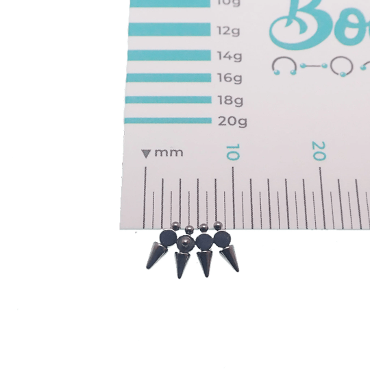 Spike CZ Crown Titanium Flatback Piercing - 18g, 16g, 14g - Body Clickers Body Jewelry