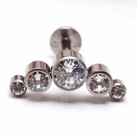 Clear CZ PUSH FIT Cluster Flatback 14g, 16g, 18g - Body Clickers Body Jewelry
