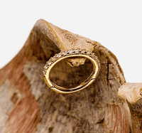 CZ 14k Gold 16g Hinged Clicker Ring - Body Clickers Body Jewelry