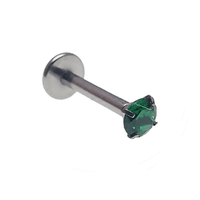 Emerald Green CZ Flatback Earring - 18g, 16g, 14g - Body Clickers Body Jewelry