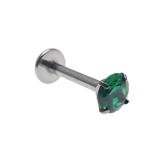 Emerald Green CZ Flatback Earring - 18g, 16g, 14g - Body Clickers Body Jewelry