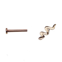 Snake 14k Gold Flat Back 14g, 16g, 18g, 20g