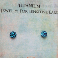 Titanium Earrings Hammered Metal Disc - Body Clickers Body Jewelry