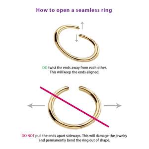 Set of 3 Seamless Steel Pull-Apart Rings 20g