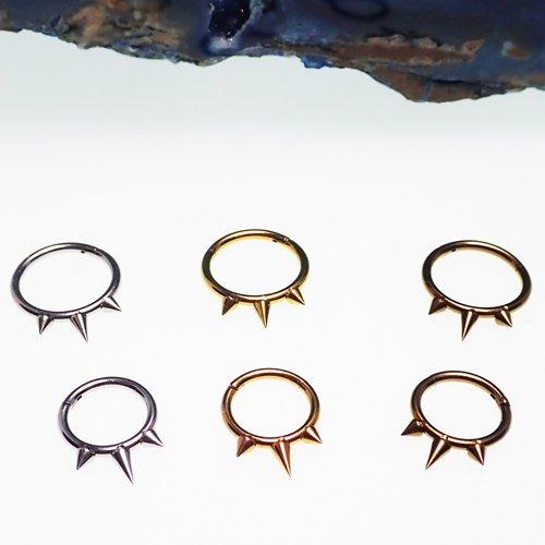 16g titanium 3 spike septum clicker - pure piercings