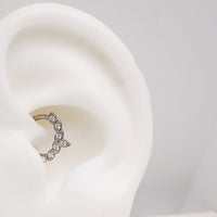 Titanium CZ Leaf Titanium Clicker 16g - Body Clickers Body Jewelry
