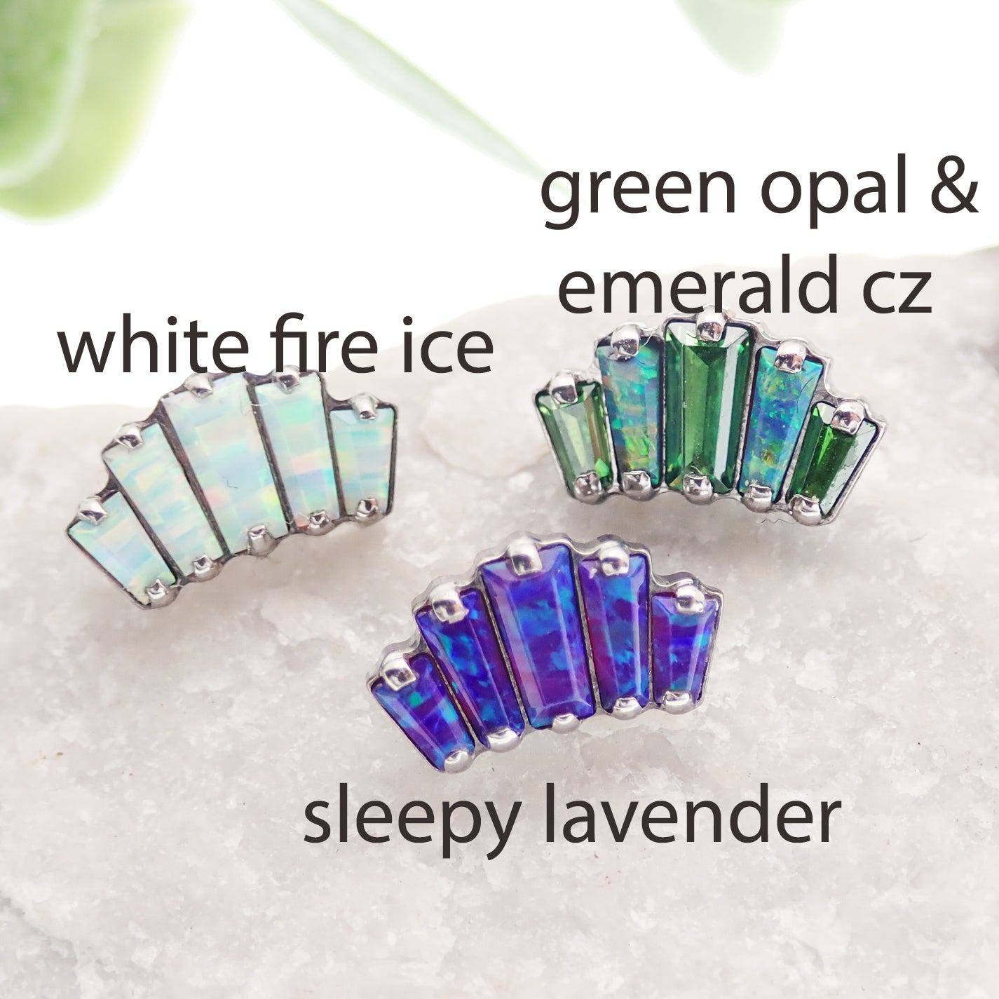Marquise Opal Flatback Piercing 18g, 16g, 14g - Body Clickers Body Jewelry