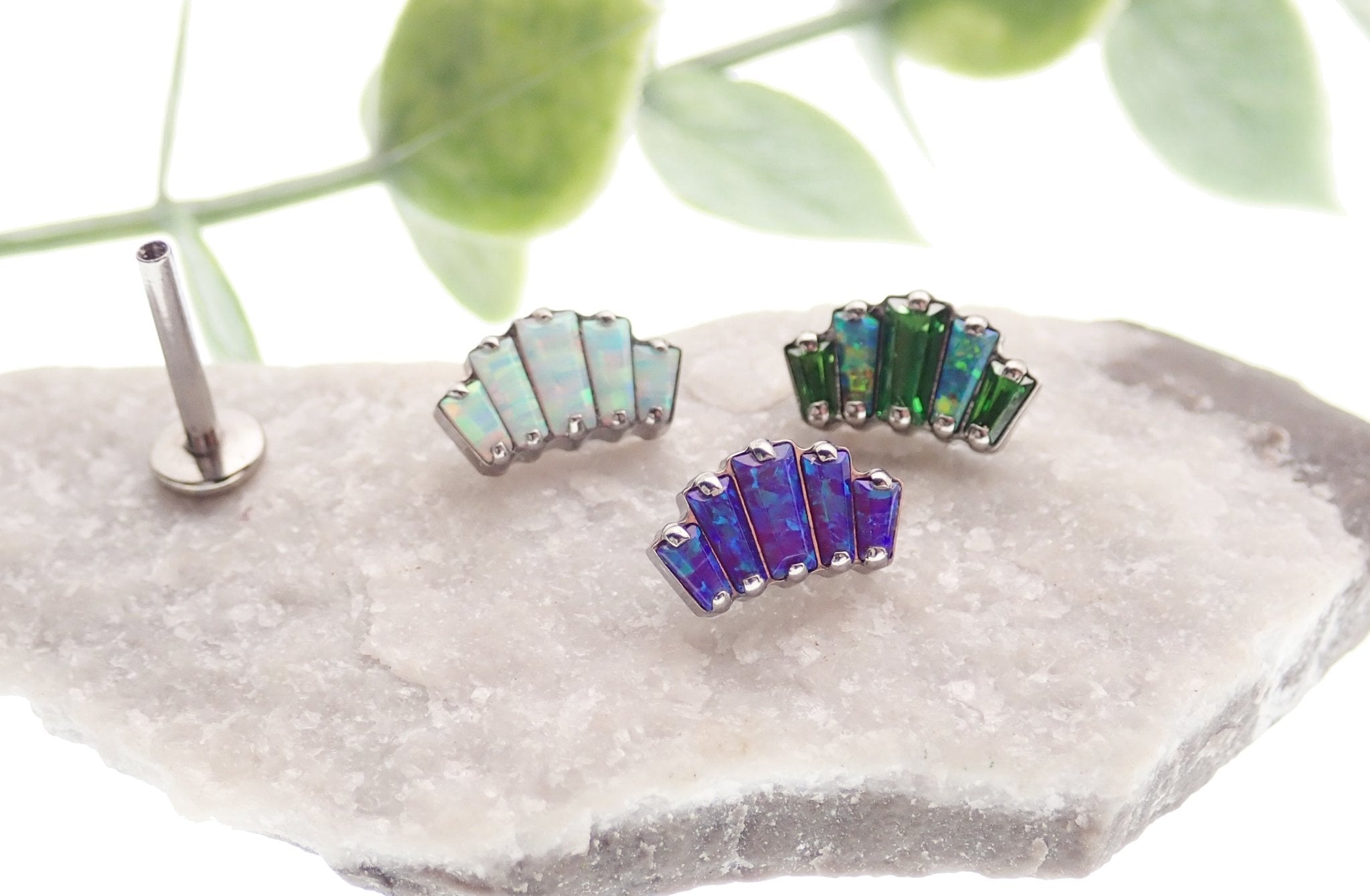 Marquise Opal Flatback Piercing 18g, 16g, 14g - Body Clickers Body Jewelry