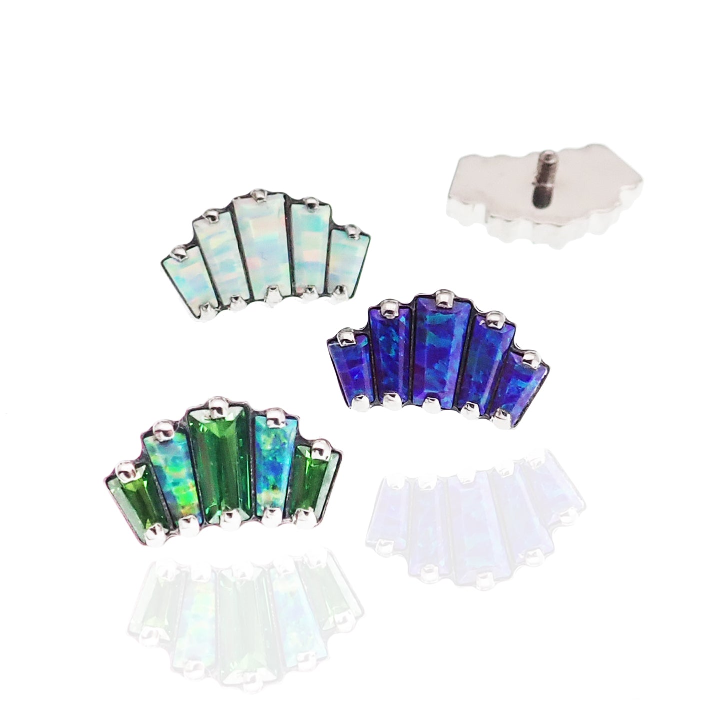 Marquise Opal Flatback Piercing 18g, 16g, 14g - Body Clickers Body Jewelry