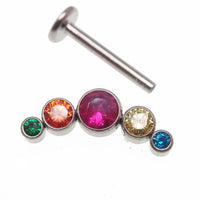 Multi-Color CZ Stones Cluster 14g, 16g, 18g