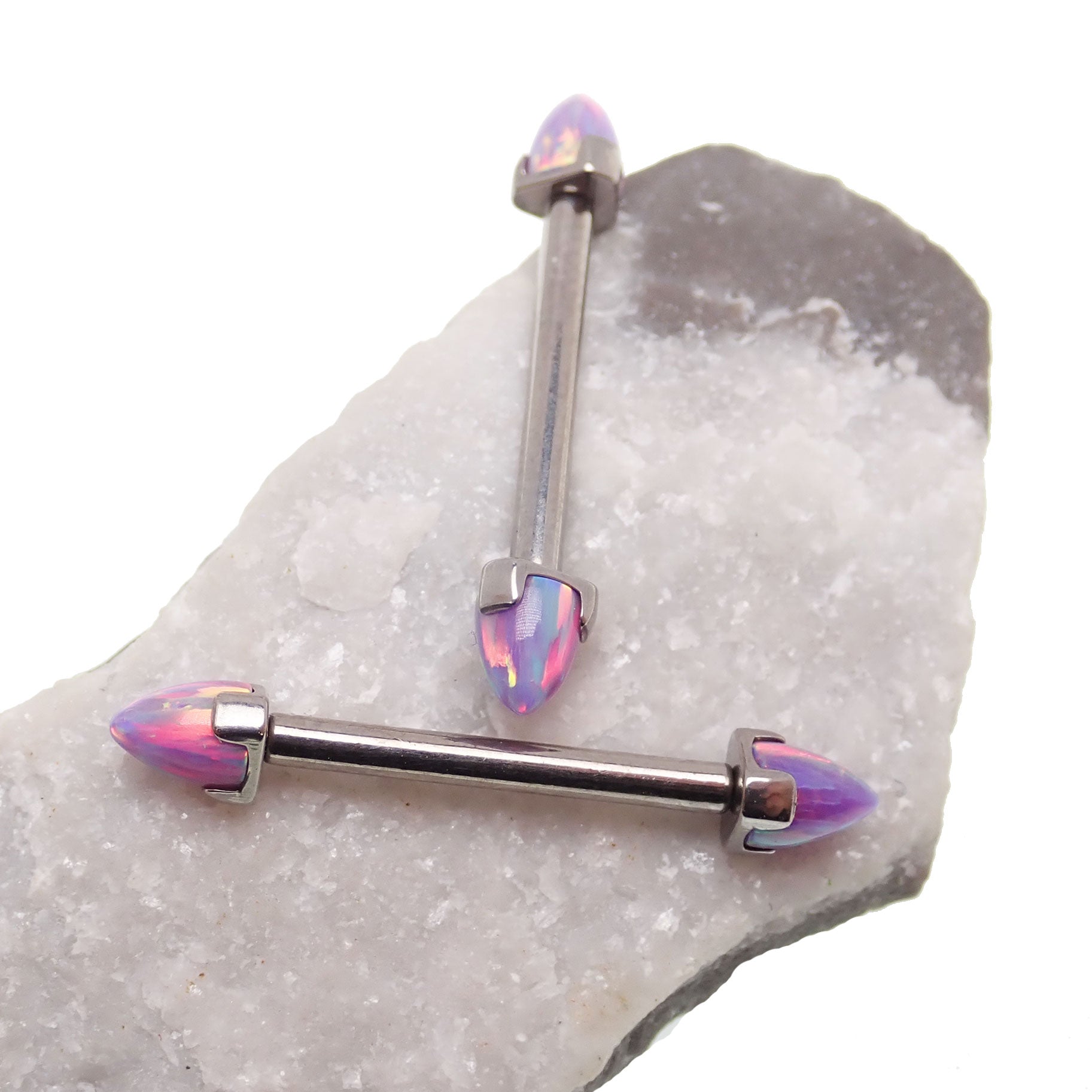 Multi lavender Opal Titanium Nipple Cones