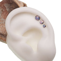 Unicorn Opal Flat Back Piercing 14g, 16g, 18g - Body Clickers Body Jewelry