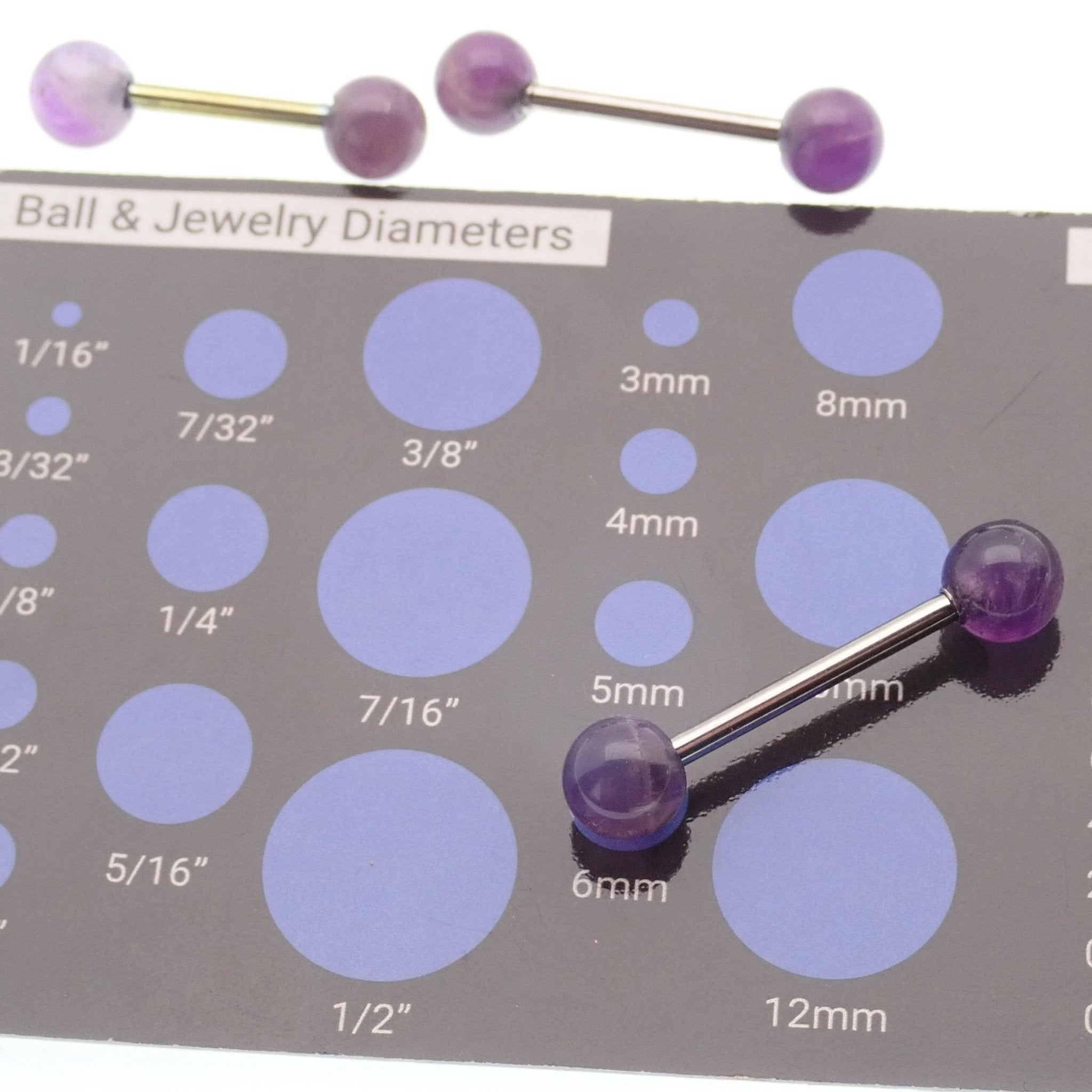 Pair Natural Stone Nipple Piercings Titanium 14g - Body Clickers Body Jewelry