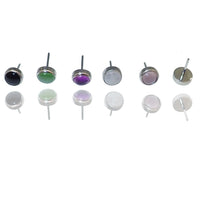 Natural Stone Threadless tops Titanium 4mm or 5mm - Body Clickers Body Jewelry