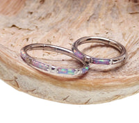 Opal Bezel Set Titanium Clickers 16g