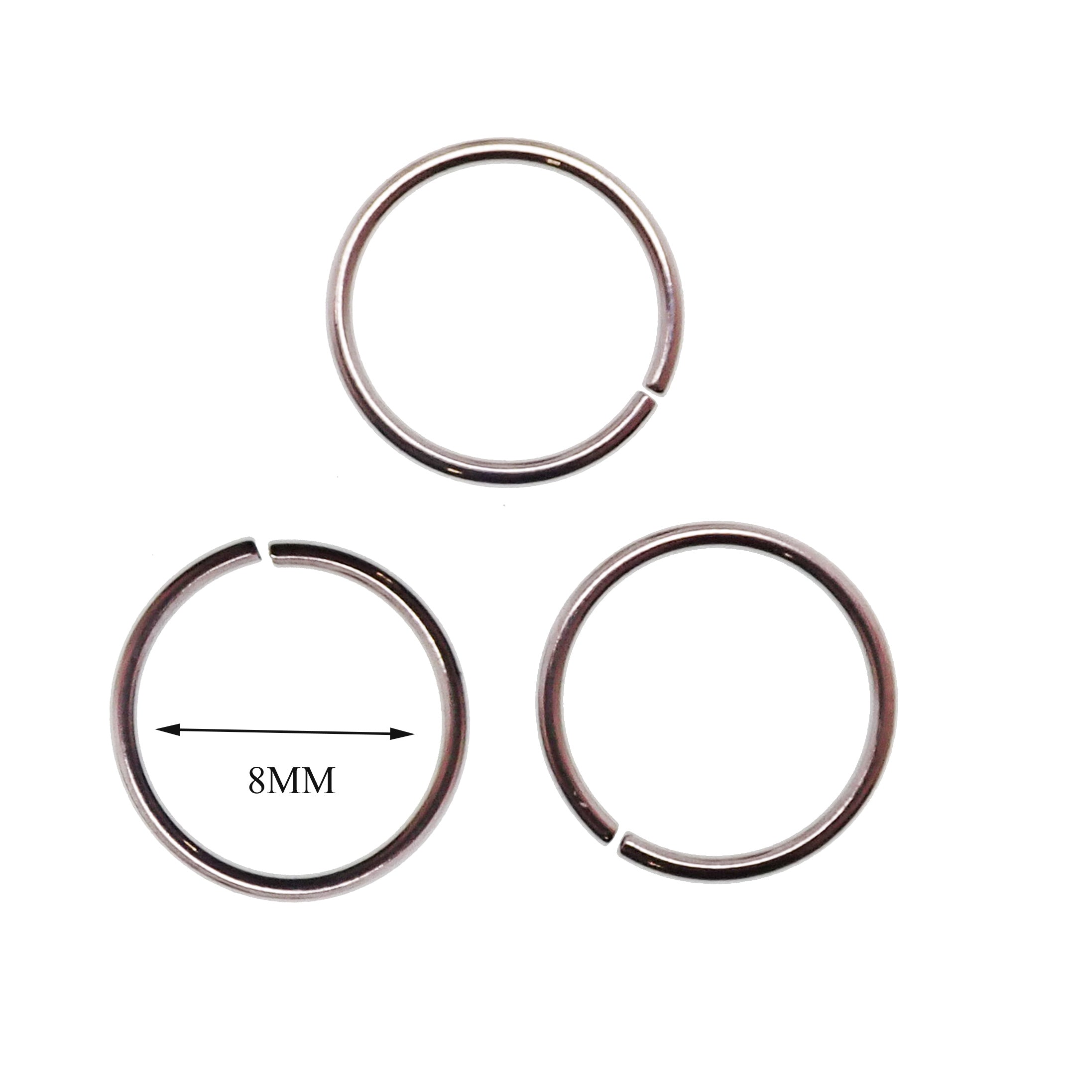 Set of 3 Seamless Steel Pull-Apart Rings 20g