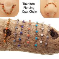 Titanium Opal Piercing add on Chain - Body Clickers Body Jewelry