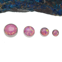 Rose Pink Opal Titanium flat back