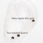 Tourmalated Quartz / Moss Agate Titanium Push Fit - TOP ONLY