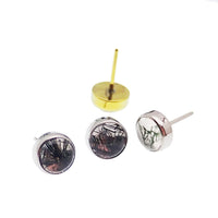 Tourmalated Quartz / Moss Agate Titanium Push Fit - TOP ONLY - Body Clickers Body Jewelry