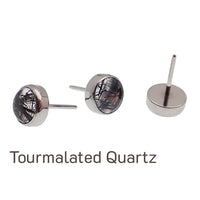 Tourmalated Quartz / Moss Agate Titanium Push Fit - TOP ONLY - Body Clickers Body Jewelry