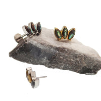Alabone Shell Lotus Push Fit Flatback Titanium 20g, 18g, 16g, 14g - Body Clickers Body Jewelry