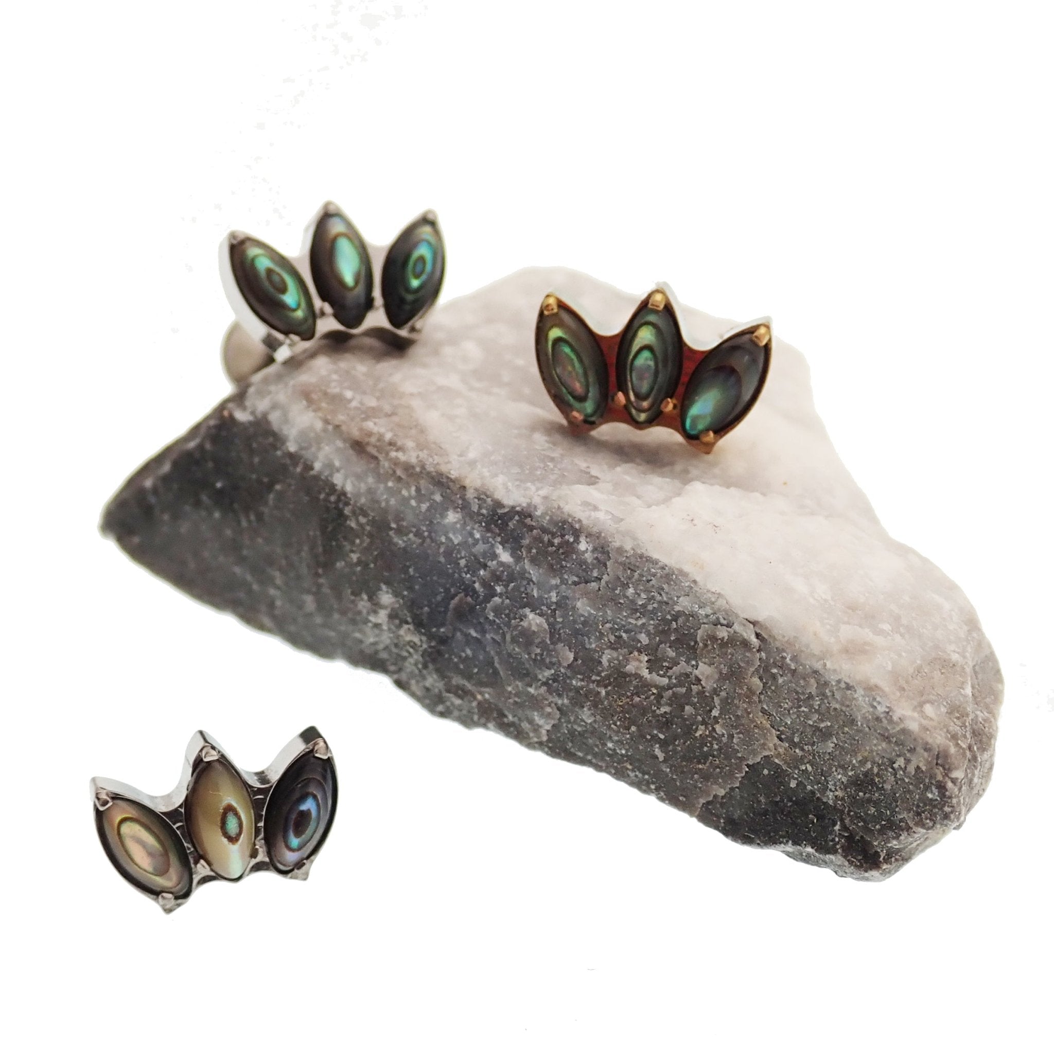 Alabone Shell Lotus Push Fit Flatback Titanium 20g, 18g, 16g, 14g - Body Clickers Body Jewelry