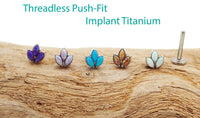 Mini Opal Crown Titanium Push Fit Piercing - 20g, 18g, 16g, 14g - Body Clickers Body Jewelry