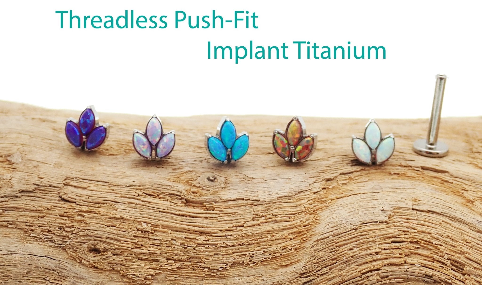 Mini Opal Crown Titanium Push Fit Piercing - 20g, 18g, 16g, 14g - Body Clickers Body Jewelry