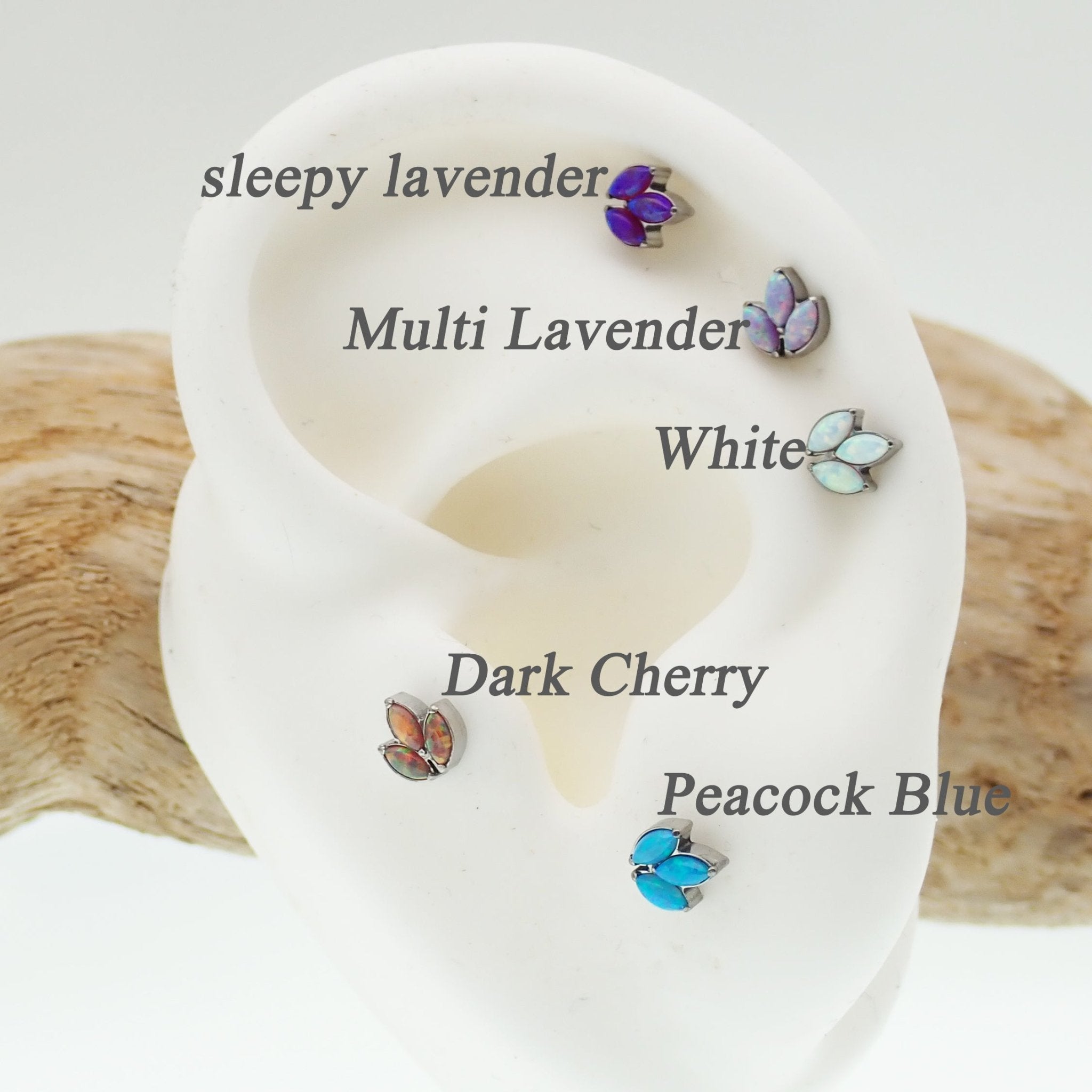 Mini Opal Crown Titanium Push Fit Piercing - 20g, 18g, 16g, 14g - Body Clickers Body Jewelry