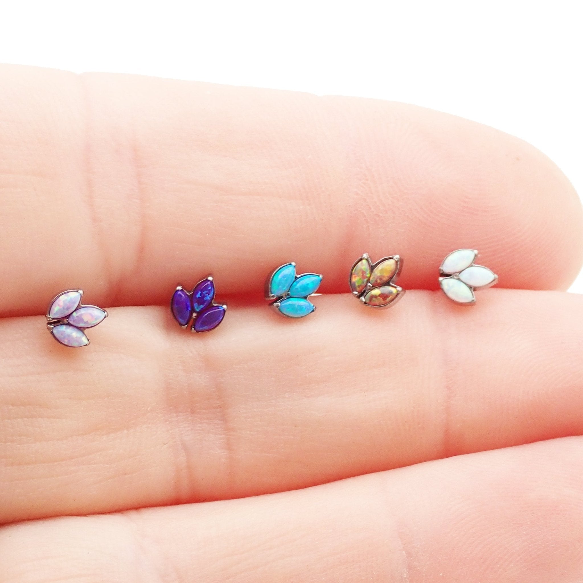 Mini Opal Crown Titanium Push Fit Piercing - 20g, 18g, 16g, 14g - Body Clickers Body Jewelry