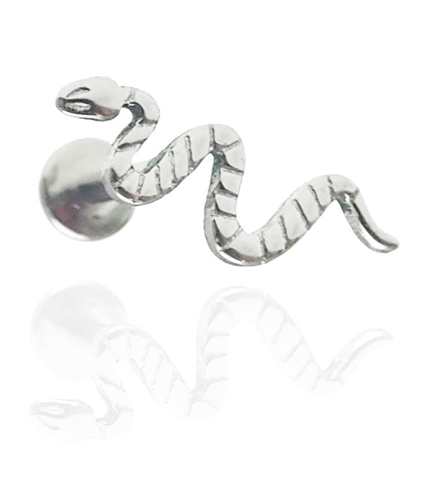 Small Snake Titanium Flatback Piercing 18g, 16g, 14g - Body Clickers Body Jewelry
