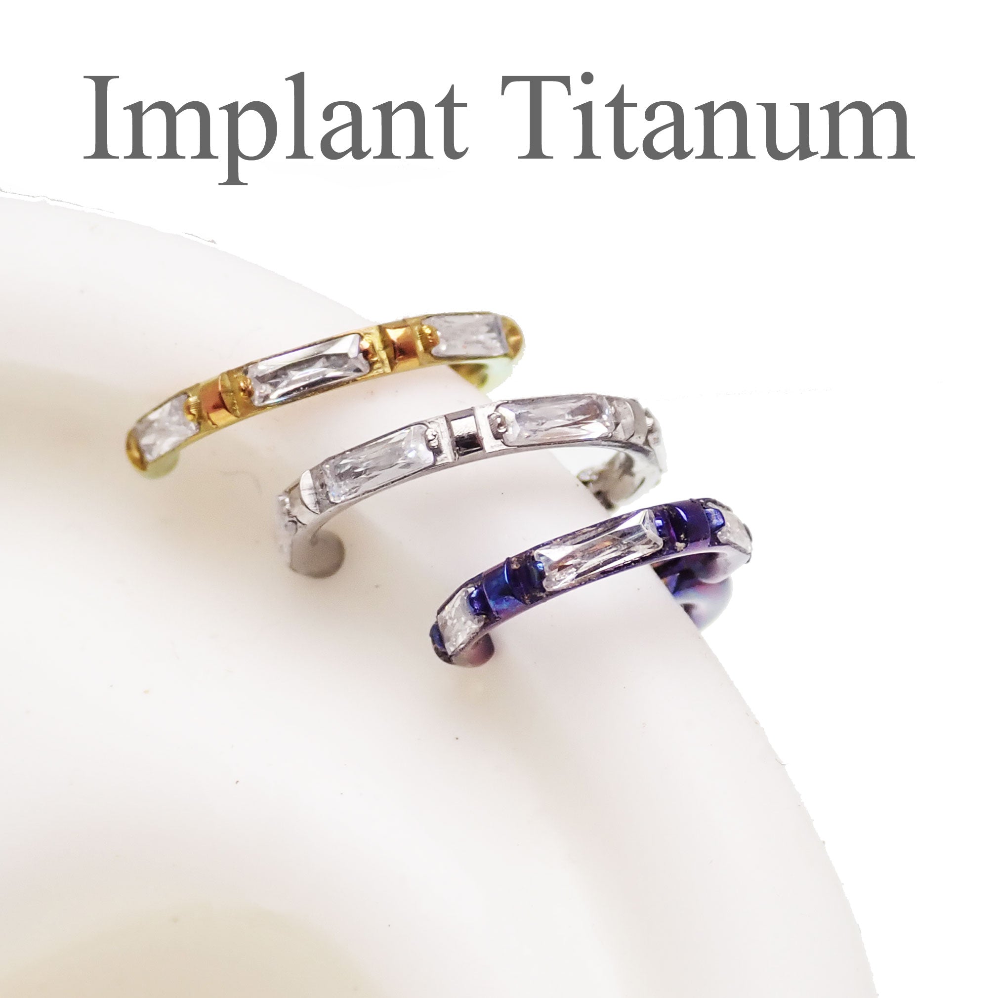 Front-Inlaid Square Zircon Clicker 16g