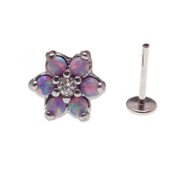 Surgical Steel Push fit Opal Flower - Body Clickers Body Jewelry
