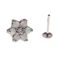 Surgical Steel Push fit Opal Flower - Body Clickers Body Jewelry