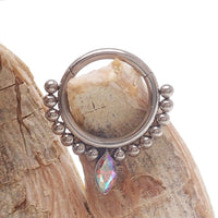 Beaded Teardrop Clicker Ring 16g