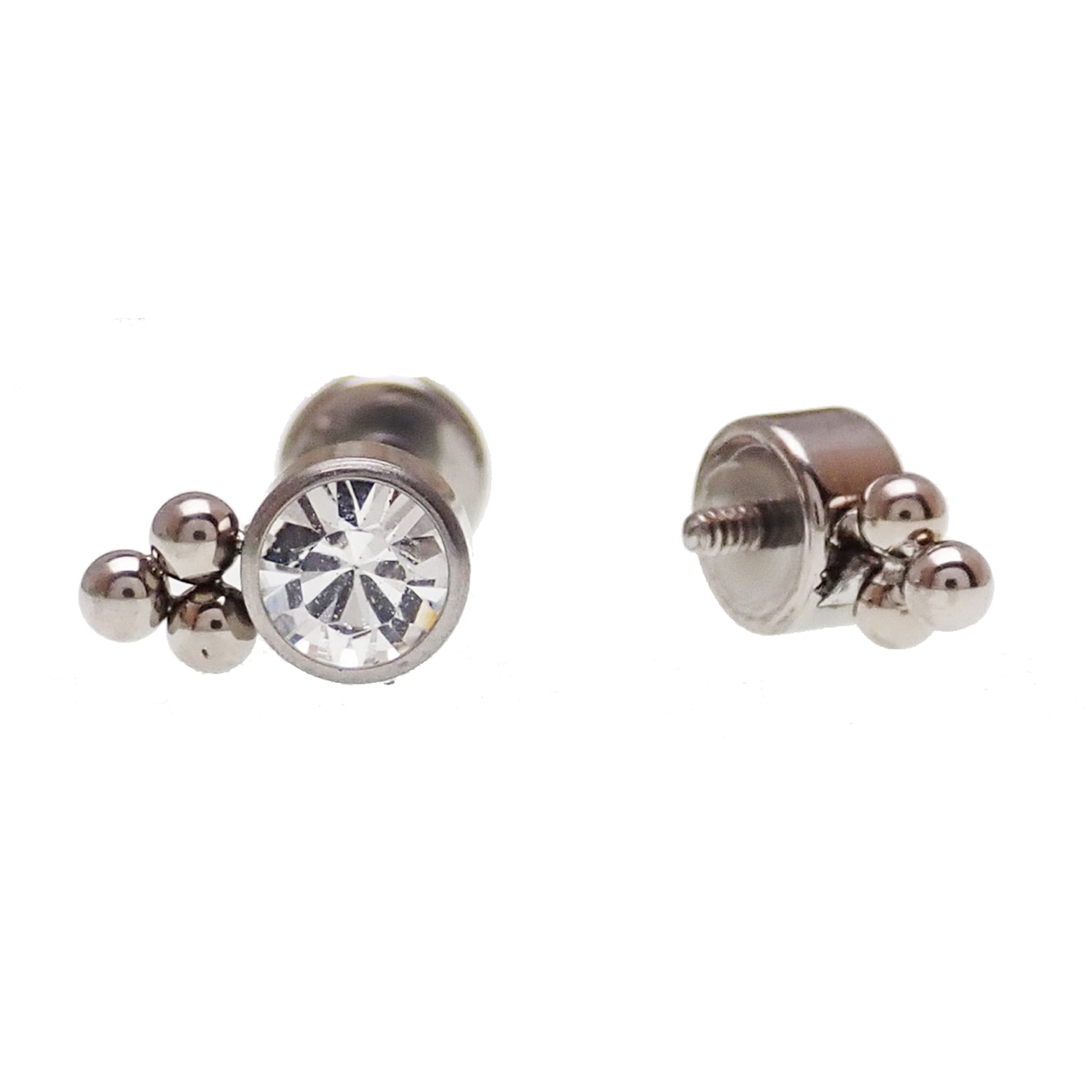 CZ Mini Cluster Flat Back 14g, 16g, 18g - Body Clickers Body Jewelry