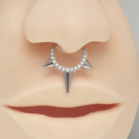 Tri-Spike & CZ Stone Clicker 16g