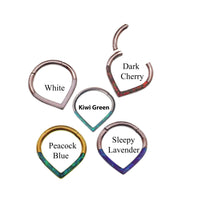 Opal Titanium Heart Clicker 16g - Body Clickers Body Jewelry