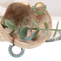 Kiwi Green Opals & Rainbow CZ Double Row Clicker 16g