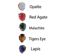Natural Stone Teardrop Push Fit Titanium Flatback - Body Clickers Body Jewelry