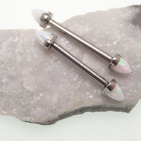 White Fire Opal Titanium Nipple Cones