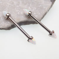White Fire Opal Titanium Nipple Cones
