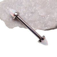 White Fire Opal Titanium Nipple Cones