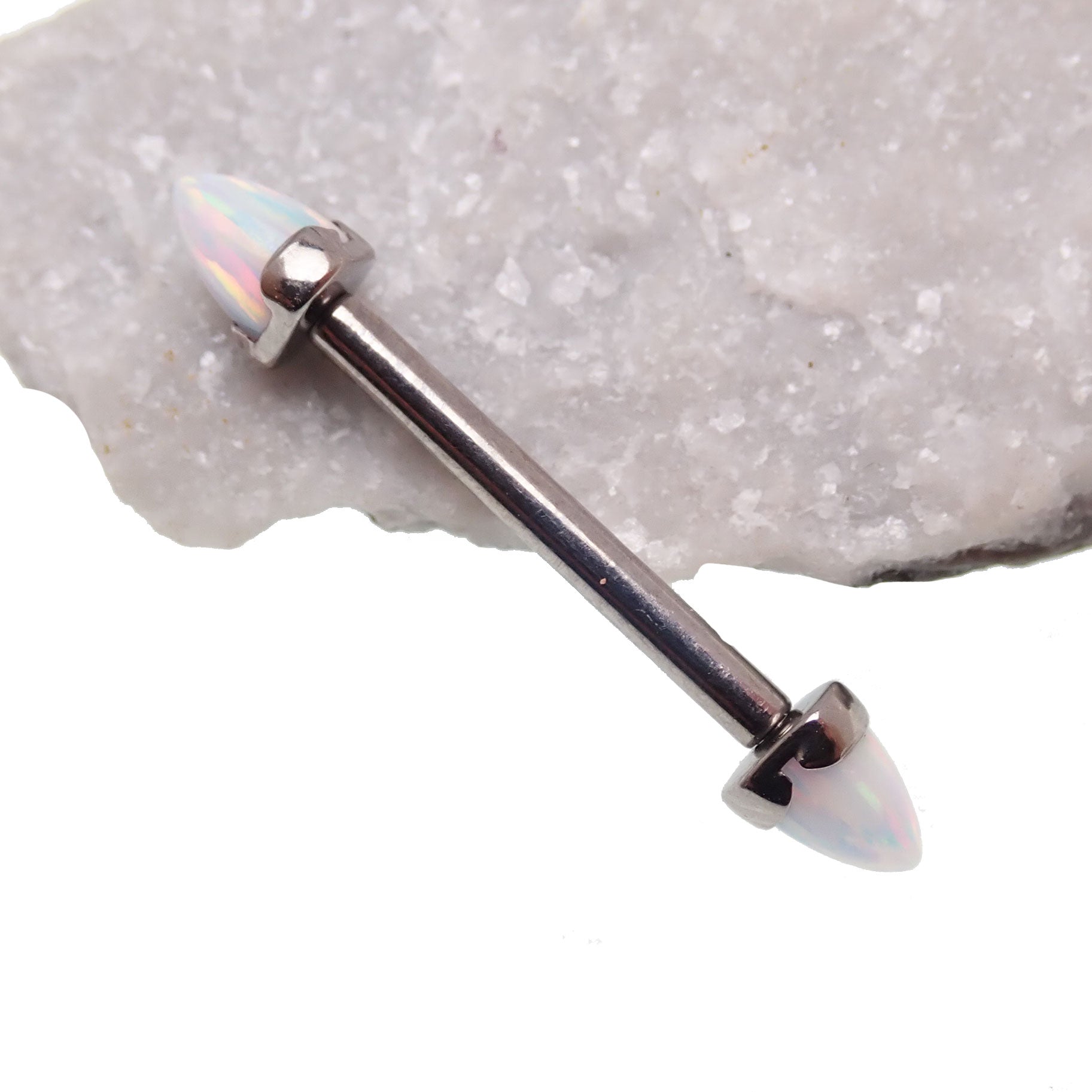 White Fire Opal Titanium Nipple Cones