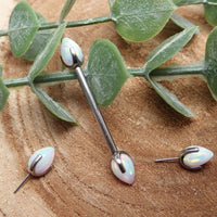 Titanium Push Fit Nipple White Fire opal Bullet cones