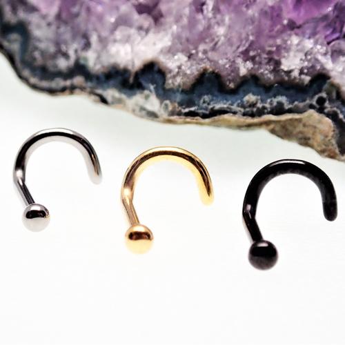 18G TITANIUM BALL STYLE NOSE SCREW - pure piercings